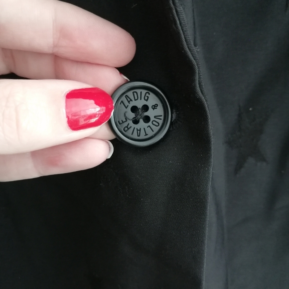 Zadig & Voltaire Victor Star Deluxe Embossed Black Blazer 38 (Medium) - Picture 8 of 17